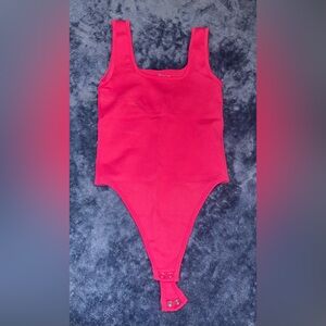 NWOT Vibrant Pink Ribbed Thong Bodysuit